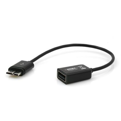 System-S stuttur Micro USB 3.0 hýsingarsnúra fyrir á ferðinni OTG-snúra gagnasnúra 17 cm í svörtum fyrir Samsung Galaxy Note 3