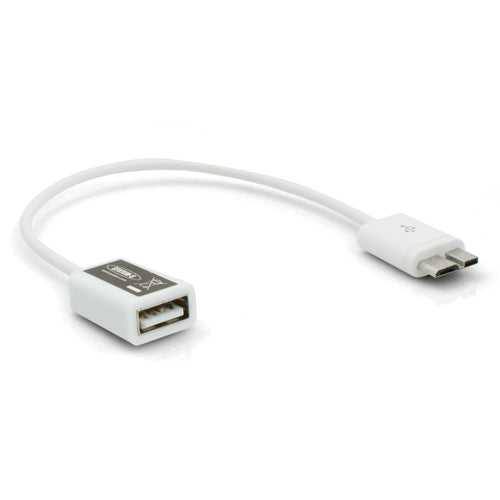 System-S stuttur ör-USB 3.0 hýsingarsnúra fyrir á ferðinni OTG snúru millistykki gagnasnúra 17 cm í hvítum fyrir Samsung Galaxy Note 3