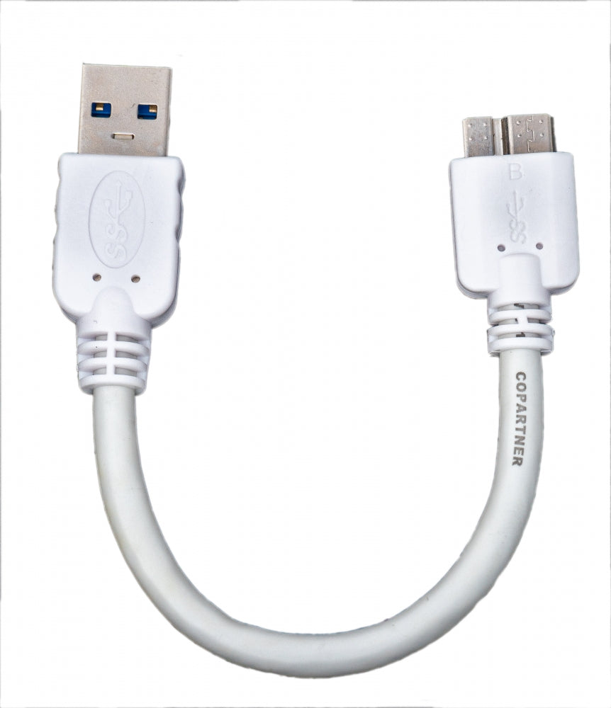 System-S Kurzes Micro USB 3.0 Datenkabel Ladekabel (USB 3.0 Micro-B) 10 cm in Weiß