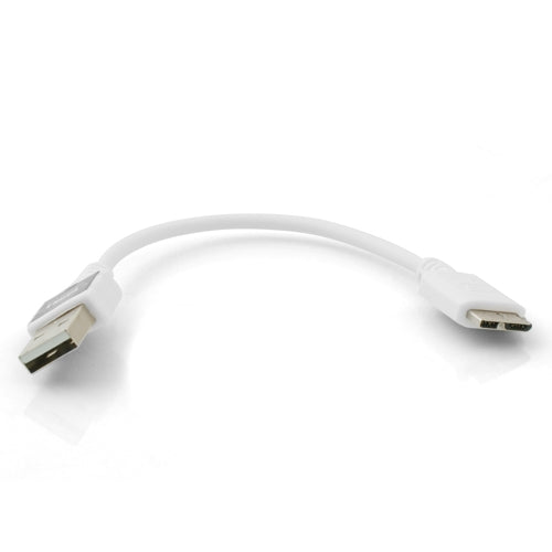 SYSTEM-S 10 cm hraðhleðslusnúra með ör-USB 3.0 fyrir tvöfalt hraðari hleðslu, tvöfalt hraðari hleðslu, 2x hraðari í hvítu.