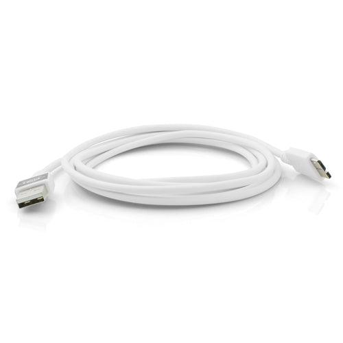 System-S 2 m hraðhleðslusnúra frá Micro USB 3.0 fyrir tvöfalt hraðari hleðslu. Tvöföld hleðsla, tvöfalt hraðari hleðsluhraði, 2x hraðari, í hvítu.