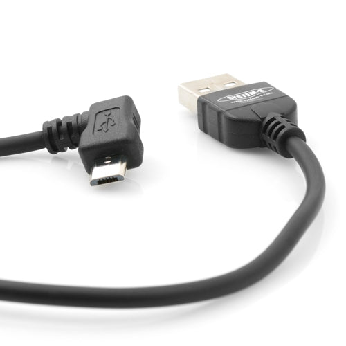 SYSTEM-S Micro USB snúra, vinklaður tengisnúra og hleðslusnúra, 90° hornrétt, 20 cm
