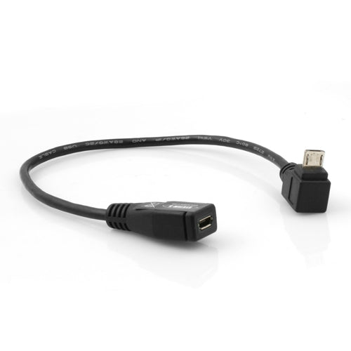 System-S Micro USB snúra 90° horn við Micro USB tengi 20 cm