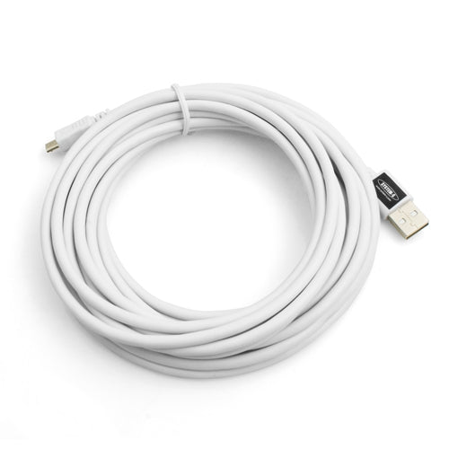 System-S 5 m Micro USB hleðslusnúra í hvítu