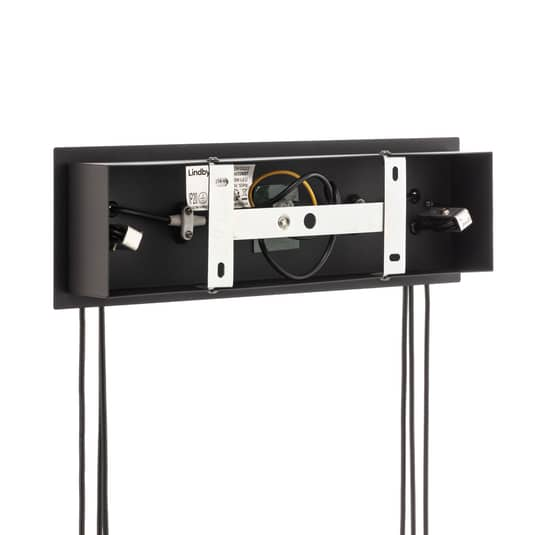 Lindby Godwin hengilampi, loftlampi, 3 perur, E14, svartur, á lager