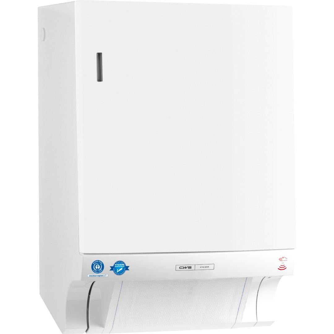 CWS ParadiseLine Stoffhandtuchspender Dry Slim Non-Touch, inklusive Panel weiß | 1 Stück
