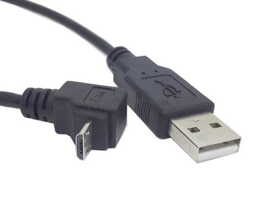 System-S Micro USB millistykki gagnasnúra hleðslusnúra 90° hallandi horntengi 20 cm