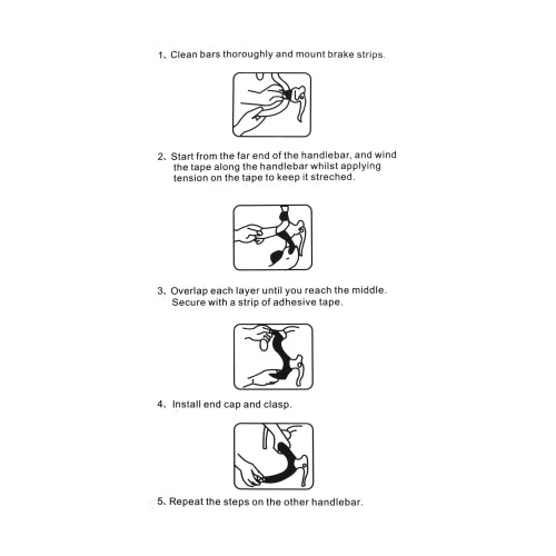 System-S set of 2 steering wheel tape handlebar tape handlebar tape racing bike with 2 end plugs in black