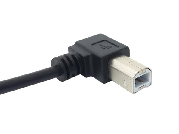 SYSTEM-S USB A (male) to USB Type B (male) cable 90° angled 22 cm