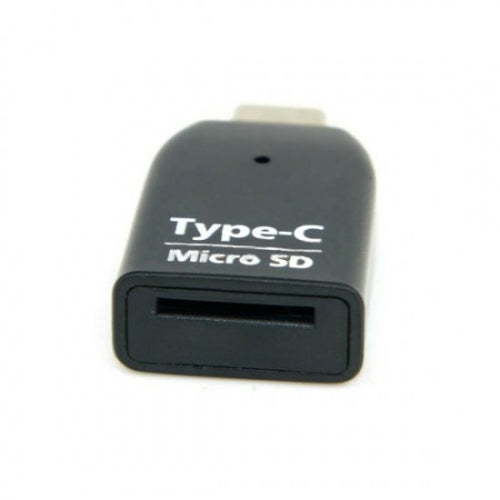 System-S millistykki USB 3.1 Type C fyrir microSD / SDHC / SDXC / T-Flash kortalesara Kortalesari Mini kortalesari í svörtu