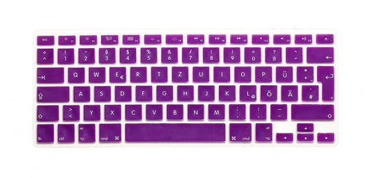 System-S sílikonlyklaborðshlíf QWERTZ þýsk lyklaborðshlíf fyrir MacBook Pro 13" 15" 17" iMac MacBook Air 13" í fjólubláu