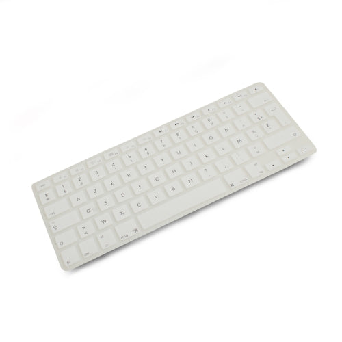 System-S Silicone Keyboard Cover AZERTY French Keyboard Cover Protector for MacBook Pro 13 inch 15 inch 17 inch iMac MacBook Air 13 inch in White