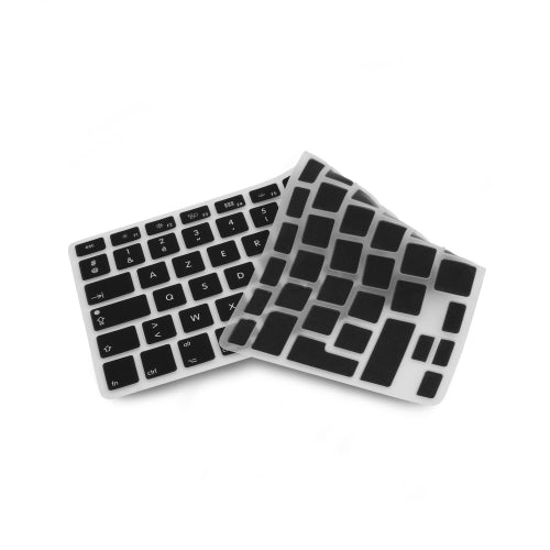 System-S Silikon Tastaturschutz Tastaturabdeckung AZERTY Französische Tastatur Abdeckung Schutz für MacBook Pro 13 Zoll 15 Zoll 17 Zoll iMac MacBook Air 13 Zoll in Schwarz