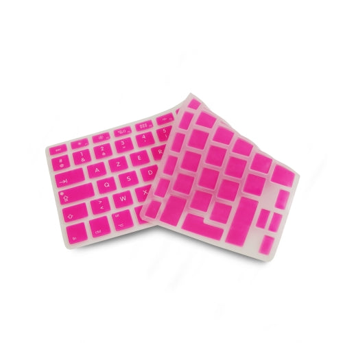 System-S sílikonlyklaborðshlíf AZERTY franskt lyklaborðshlíf fyrir MacBook Pro 13 tommu 15 tommu 17 tommu iMac MacBook Air 13 tommu í bleiku