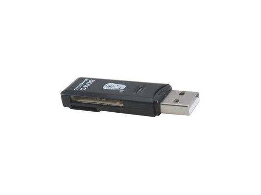 System-S USB A millistykki fyrir SD micro SD kortalesara, svart
