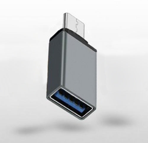 SYSTEM-S USB OTG On The Go Adapter USB Type C 3.1 (male) to USB A 3.0 (female) converter adapter in gray