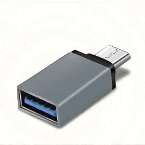 SYSTEM-S USB OTG On The Go Adapter USB Type C 3.1 (male) to USB A 3.0 (female) converter adapter in gray