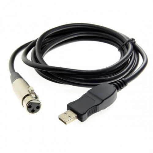 SYSTEM-S USB A (karlkyns) í 3 pinna XLR (kvenkyns) hljóðnematengingarsnúra