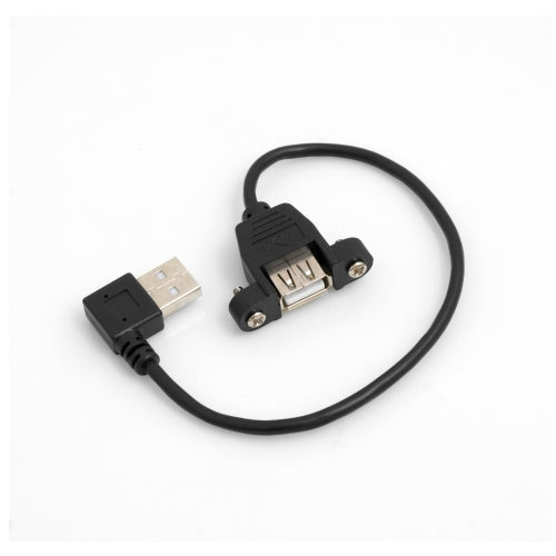 System-S 90° vinstri hornrétt USB A (karlkyns) í USB A (kvenkyns) tengisnúra fyrir spjaldfestingu