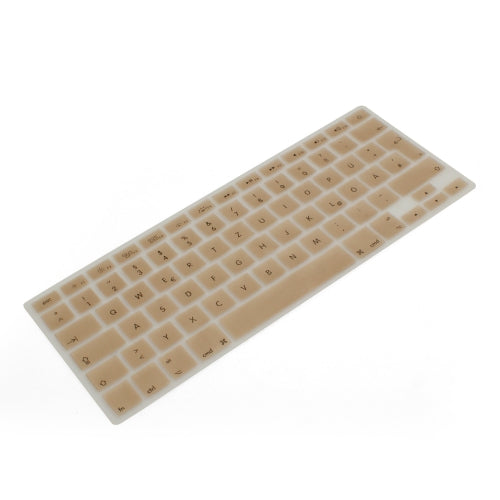 System-S sílikonlyklaborðshlíf QWERTZ þýsk lyklaborðshlíf fyrir MacBook Pro 13" 15" 17" / iMac / MacBook Air 13" í gulllituðu formi