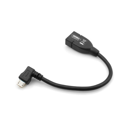 SYSTEM-S USB OTG millistykki fyrir á ferðinni Micro USB 90 gráðu rétthyrndur 90° horntengi í USB 2.0 Type A hýsingarsnúra