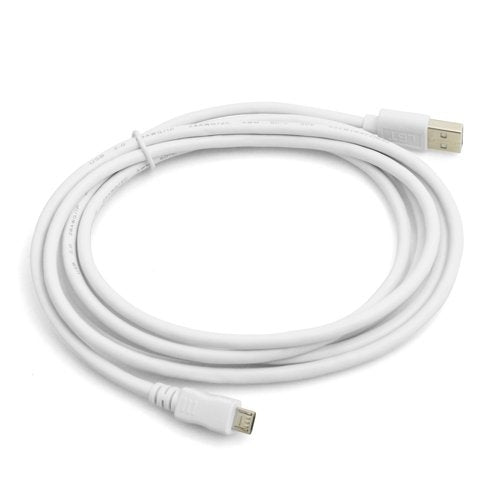 System-S Micro USB 2.0 snúra gagnasnúra og hleðslusnúra í hvítu 100 cm