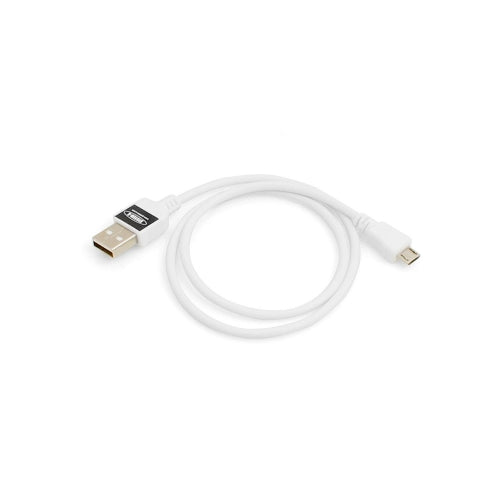 System-S Micro USB 2.0 snúra gagnasnúra og hleðslusnúra í hvítu, 50 cm