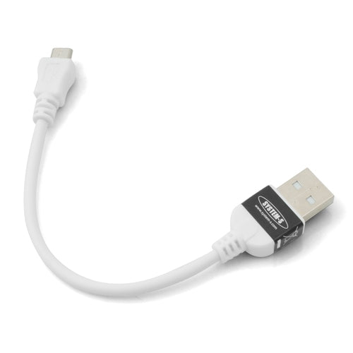 System-S Micro USB 2.0 snúra gagnasnúra og hleðslusnúra í hvítu, 10 cm