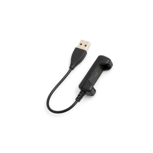 SYSTEM-S USB 2.0 snúra, 19 cm hleðslusnúra fyrir Fitbit Flex 2 snjallúr, svört