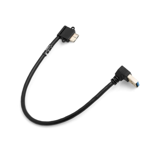 SYSTEM-S Micro USB 3.0 90° Grad links gewinkelt auf USB Typ A 3.0 Abwärts gewinkelt Kabel 27cm