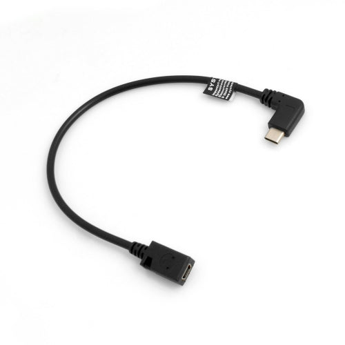 SYSTEM-S USB 3.1 Tegund C (karlkyns) 90° horn í Mini USB (kvenkyns) gagnasnúra hleðslusnúra millistykki snúruframlenging u.þ.b. 27 cm