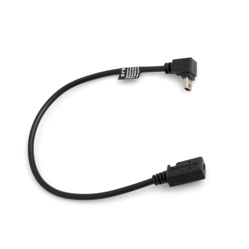 SYSTEM-S Mini USB (male) 90° downward angle cable to Mini USB (female) adapter cable 27 cm