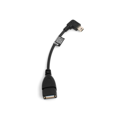 SYSTEM-S Mini USB 90° vinstri horntengi í USB Type A (kvenkyns) tengisnúra gagna- og hleðslusnúra 13 cm
