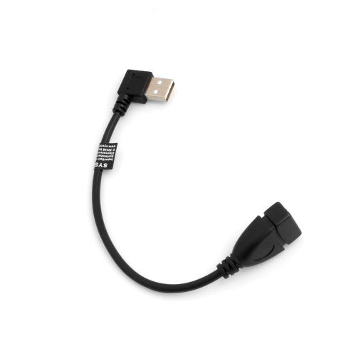SYSTEM-S USB snúra 2.0 Tegund A (karlkyns) 90° rétt hornrétt við USB 2.0 Tegund A (kvenkyns) 21 cm