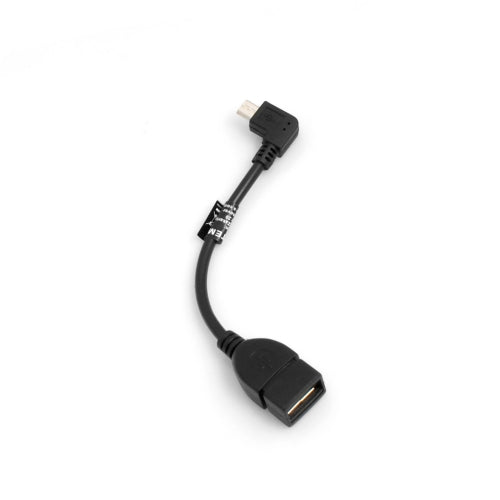 SYSTEM-S USB A kvenkyns hýsingarsnúra í Micro USB (karlkyns) 90° vinstri hallandi tengi OTG On The Go hýsingarsnúra stutt 13,5 cm