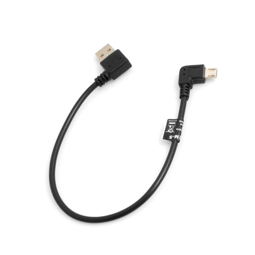 SYSTEM-S Micro USB snúra 90° vinstri hallandi tengi í USB 2.0 Tegund A 90° hægri hallandi gagnasnúra hleðslusnúra u.þ.b. 27 cm