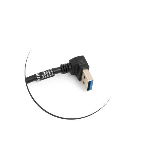 SYSTEM-S USB 3.0 Typ A Kabel (male) 90° gewinkelt Abwärts Winkel auf USB 3.0 Typ A (female) Ladekabel Datenkabel Verlängerungskabel 23 cm