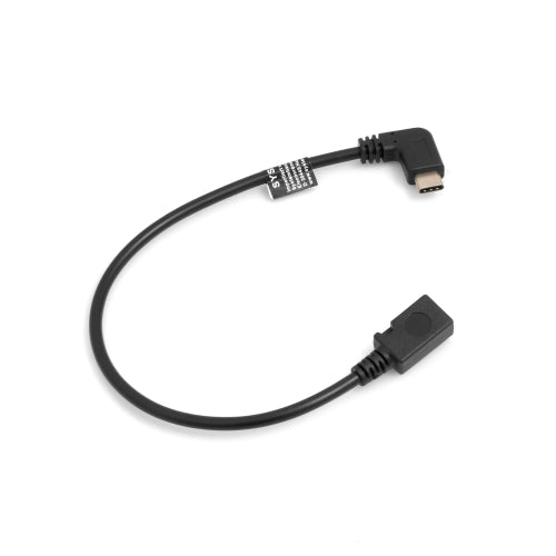 SYSTEM-S USB 3.1 Type C snúra (karlkyns) 90° hallandi við Micro USB 2.0 tengi (u.þ.b. 27 cm)