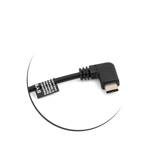 SYSTEM-S USB 3.1 Type C snúra (karlkyns) 90° hallandi við Micro USB 2.0 tengi (u.þ.b. 27 cm)