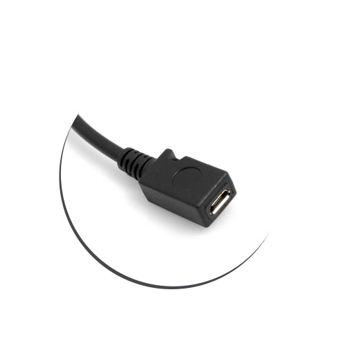 SYSTEM-S USB 3.1 Type C snúra (karlkyns) 90° hallandi við Micro USB 2.0 tengi (u.þ.b. 27 cm)