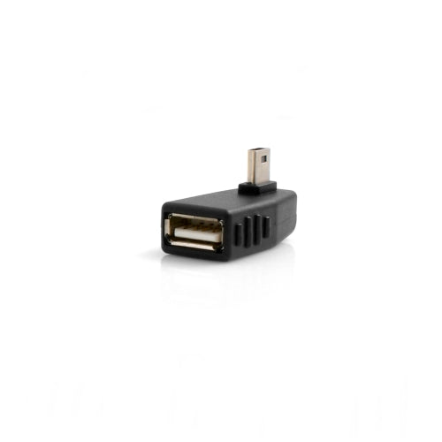 SYSTEM-S OTG Adapter USB A Host Input to Mini USB Male Adapter 90° Right Angled Angled Plug On-The-Go Host Cable