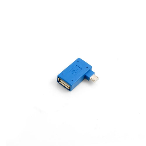 SYSTEM-S USB A tengi í Micro USB tengi 90° til vinstri OTG hýsingarsnúra Tenging fyrir glampadrif með auka Micro USB tengi fyrir snjallsíma og spjaldtölvu