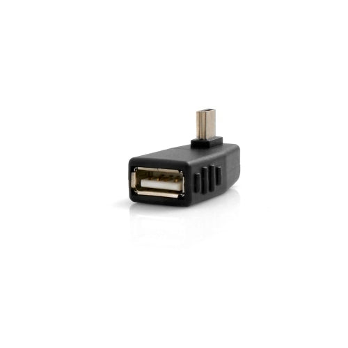 SYSTEM-S OTG millistykki USB A hýsingarinntak í Mini USB karlkyns millistykki 90° vinstri horntengi Kapall fyrir hýsingartæki á ferðinni