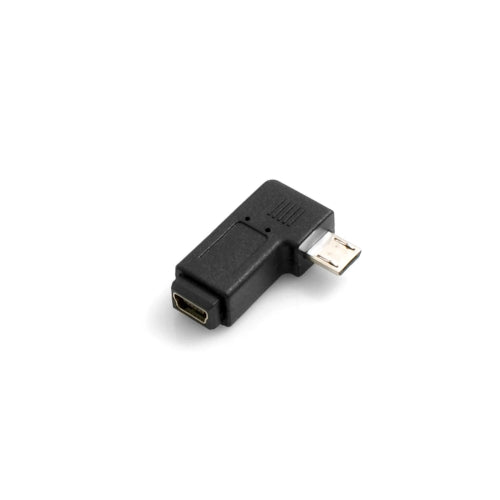SYSTEM-S Mini USB inntak í Micro USB tengi 90° vinstri hallandi tengi millistykki
