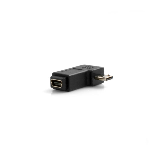 SYSTEM-S Mini USB inntak í Micro USB tengi 90° vinstri hallandi tengi millistykki