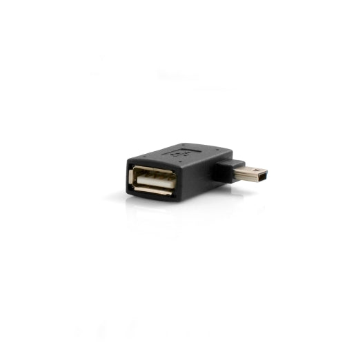 SYSTEM-S USB Type A female to Mini USB male 90° OTG Host Cable Flash Drive connection with extra Micro USB port for Smartphone Tablet PC