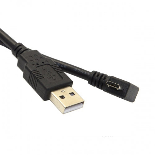 SYSTEM-S 5m Micro USB snúra Tengi 90° rétt horn Tengi í USB gerð A tengi gagnasnúra hleðslusnúra