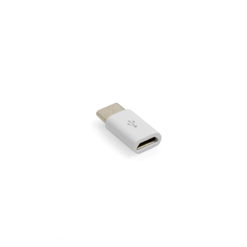 SYSTEM-S USB 3.1 Type C karlkyns í Micro USB 2.0 kvenkyns millistykki, hvítt
