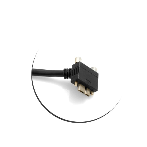 SYSTEM-S USB 3.0 A (karlkyns) í Micro USB 3.0 (karlkyns) snúra, 30 gráðu hallandi, 120 cm hraðvirk gagnasnúra, hleðslusnúra með lásskrúfu.