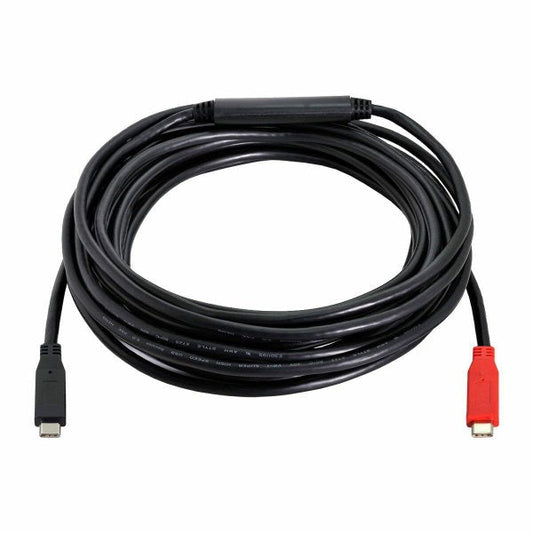 SYSTEM-S USB 3.1 einhliða snúra 8 m Tegund C karlkyns í karlkyns endurtekning í svörtu